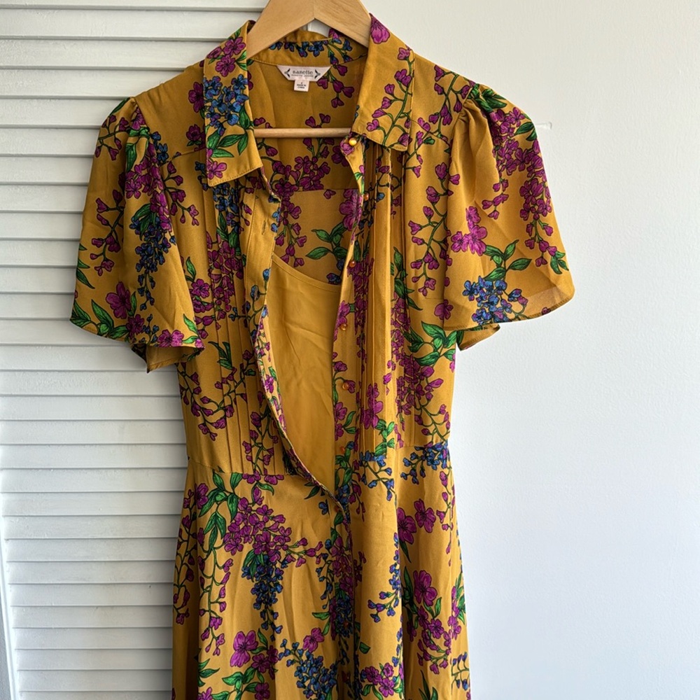 Nanette Lepore Floral Button-up Dress with Slip